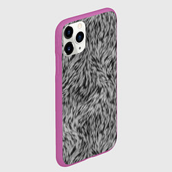 Чехол iPhone 11 Pro матовый Густой серый мех, цвет: 3D-фиолетовый — фото 2