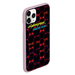 Чехол iPhone 11 Pro матовый Cyberpunk 2077 phantom liberty dark abstract, цвет: 3D-розовый — фото 2