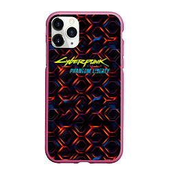 Чехол iPhone 11 Pro матовый Cyberpunk 2077 phantom liberty dark abstract, цвет: 3D-малиновый