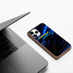 Чехол iPhone 11 Pro матовый Black blue cyberpunk phantom liberty, цвет: 3D-коричневый — фото 2