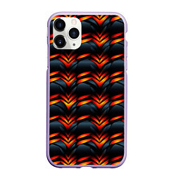 Чехол iPhone 11 Pro матовый Orange abstract black