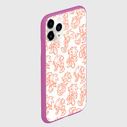 Чехол iPhone 11 Pro матовый Паттерн Sonic, цвет: 3D-фиолетовый — фото 2