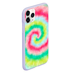 Чехол iPhone 11 Pro матовый Тай дай клубничный, цвет: 3D-светло-сиреневый — фото 2