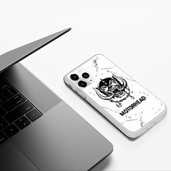 Чехол iPhone 11 Pro матовый Motorhead glitch на светлом фоне, цвет: 3D-белый — фото 2