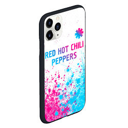 Чехол iPhone 11 Pro матовый Red Hot Chili Peppers neon gradient style: символ, цвет: 3D-черный — фото 2