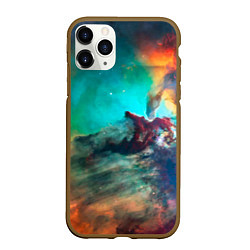 Чехол iPhone 11 Pro матовый Аморфный цветастый космос, цвет: 3D-коричневый