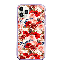 Чехол iPhone 11 Pro матовый Цветочный букет Flower bouquet, цвет: 3D-светло-сиреневый