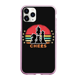 Чехол iPhone 11 Pro матовый Шахматные фигуры chess