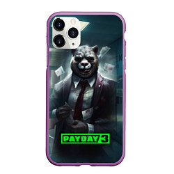 Чехол iPhone 11 Pro матовый Payday 3 crazy bear, цвет: 3D-фиолетовый