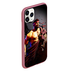 Чехол iPhone 11 Pro матовый Street Fighter: Ryu, цвет: 3D-малиновый — фото 2