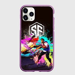 Чехол iPhone 11 Pro матовый Street Fighter game, цвет: 3D-фиолетовый