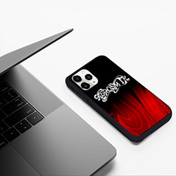 Чехол iPhone 11 Pro матовый Aerosmith red plasma, цвет: 3D-черный — фото 2