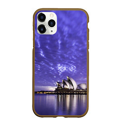 Чехол iPhone 11 Pro матовый Сидней в фиолетовом в закате, цвет: 3D-коричневый