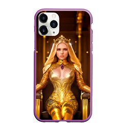 Чехол iPhone 11 Pro матовый Девушка королева на троне, цвет: 3D-фиолетовый