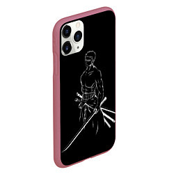 Чехол iPhone 11 Pro матовый Roronoa Zoro - One Piece, цвет: 3D-малиновый — фото 2