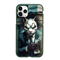 Чехол iPhone 11 Pro матовый Payday cat, цвет: 3D-темно-зеленый