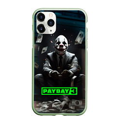 Чехол iPhone 11 Pro матовый Payday 3 game, цвет: 3D-салатовый