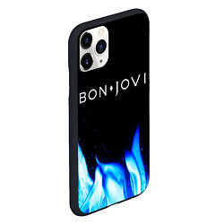 Чехол iPhone 11 Pro матовый Bon Jovi blue fire, цвет: 3D-черный — фото 2