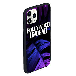 Чехол iPhone 11 Pro матовый Hollywood Undead neon monstera, цвет: 3D-черный — фото 2