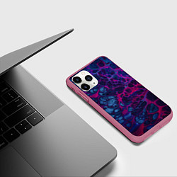 Чехол iPhone 11 Pro матовый Неоновая лава, цвет: 3D-малиновый — фото 2