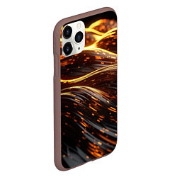 Чехол iPhone 11 Pro матовый Золотые волны, цвет: 3D-коричневый — фото 2