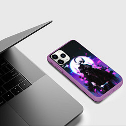 Чехол iPhone 11 Pro матовый Nier automata 2b neon, цвет: 3D-фиолетовый — фото 2