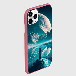 Чехол iPhone 11 Pro матовый Человек на неизвестной планете, цвет: 3D-малиновый — фото 2