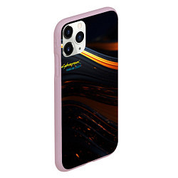 Чехол iPhone 11 Pro матовый Cyberpunk 2077 phantom liberty black gold logo, цвет: 3D-розовый — фото 2