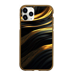 Чехол iPhone 11 Pro матовый Золотистые волны, цвет: 3D-коричневый