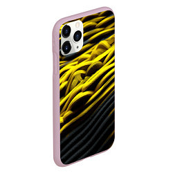 Чехол iPhone 11 Pro матовый Золотые волны, цвет: 3D-розовый — фото 2