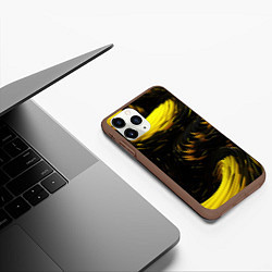 Чехол iPhone 11 Pro матовый Gold black, цвет: 3D-коричневый — фото 2