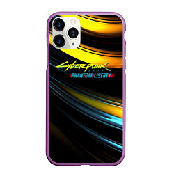 Чехол iPhone 11 Pro матовый Cyberpunk 2077 phantom liberty black gold, цвет: 3D-фиолетовый