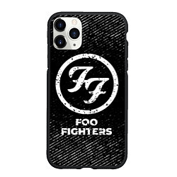 Чехол iPhone 11 Pro матовый Foo Fighters с потертостями на темном фоне
