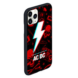 Чехол iPhone 11 Pro матовый AC DC rock glitch, цвет: 3D-черный — фото 2