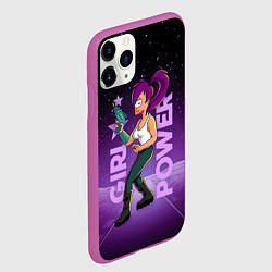 Чехол iPhone 11 Pro матовый Futurama: Лила с бластером, цвет: 3D-фиолетовый — фото 2