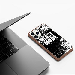 Чехол iPhone 11 Pro матовый Бист мод - брызги, цвет: 3D-коричневый — фото 2