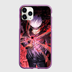 Чехол iPhone 11 Pro матовый Годжо Сатору red, цвет: 3D-фиолетовый