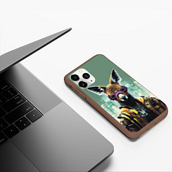 Чехол iPhone 11 Pro матовый Cool kangaroo - cyberpunk, цвет: 3D-коричневый — фото 2