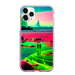 Чехол iPhone 11 Pro матовый Кислотный мир, цвет: 3D-розовый