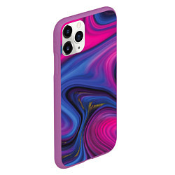 Чехол iPhone 11 Pro матовый Pink blue style, цвет: 3D-фиолетовый — фото 2