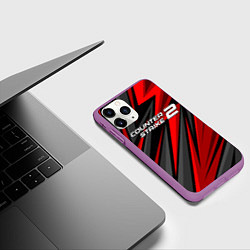 Чехол iPhone 11 Pro матовый Counter strike 2 - красный спортивный, цвет: 3D-фиолетовый — фото 2