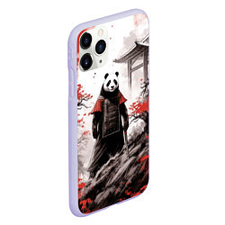 Чехол iPhone 11 Pro матовый Panda samurai, цвет: 3D-светло-сиреневый — фото 2