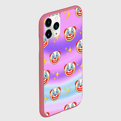 Чехол iPhone 11 Pro матовый Узор с Клоунами, цвет: 3D-малиновый — фото 2