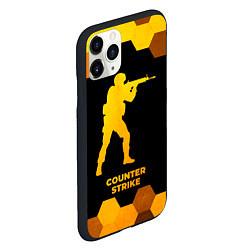 Чехол iPhone 11 Pro матовый Counter Strike - gold gradient, цвет: 3D-черный — фото 2