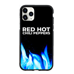 Чехол iPhone 11 Pro матовый Red Hot Chili Peppers blue fire, цвет: 3D-черный