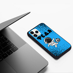 Чехол iPhone 11 Pro матовый Федя космонавт футболист, цвет: 3D-черный — фото 2