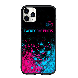 Чехол iPhone 11 Pro матовый Twenty One Pilots - neon gradient: символ сверху