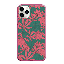 Чехол iPhone 11 Pro матовый Pink nature, цвет: 3D-малиновый