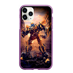 Чехол iPhone 11 Pro матовый Трансформеры: Бамблби, цвет: 3D-фиолетовый