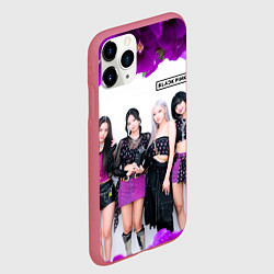 Чехол iPhone 11 Pro матовый Blackpink flowers, цвет: 3D-малиновый — фото 2